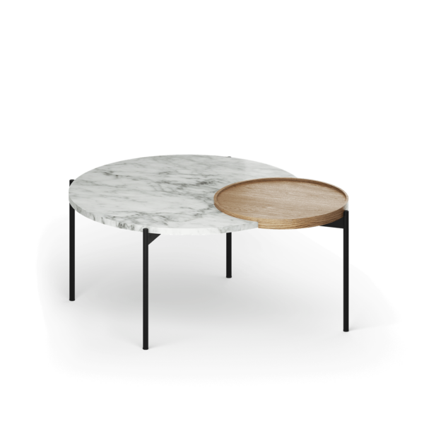 Stolik kawowy z marmuru okrągły Duo z mebli Fondu