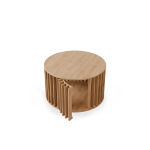 Minimalistyczny stolik kawowy Giostra drewniany z lamele obrotowy meble FONDU